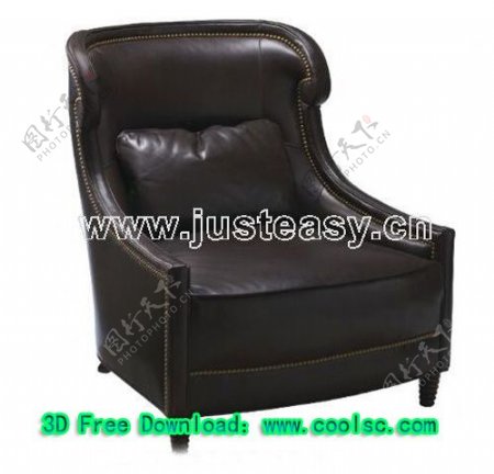 黑色的休闲沙发沙发单人沙发家具三维模型