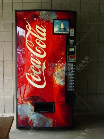 特写可口可乐自动售货机