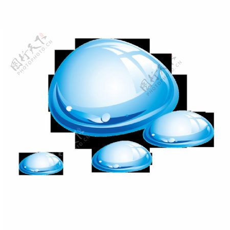蓝色水珠科技感素材