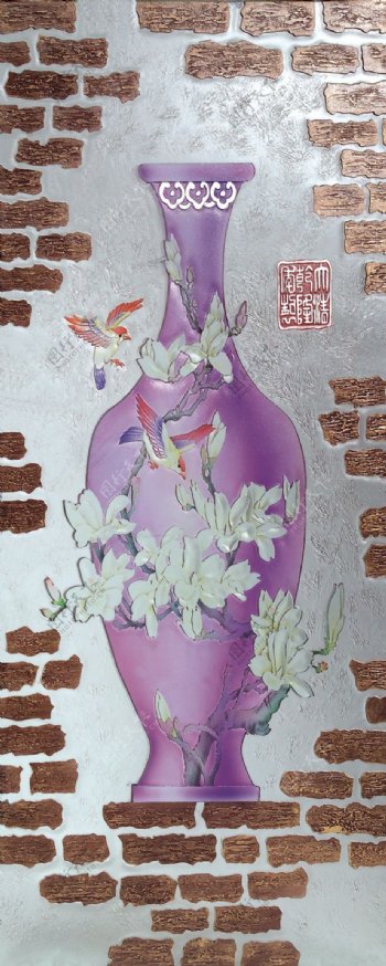 紫色花瓶玄关