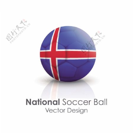 冰岛国旗足球贴图矢量素材