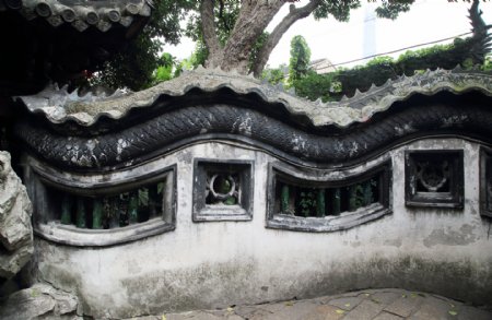 上海豫园龙墙图片