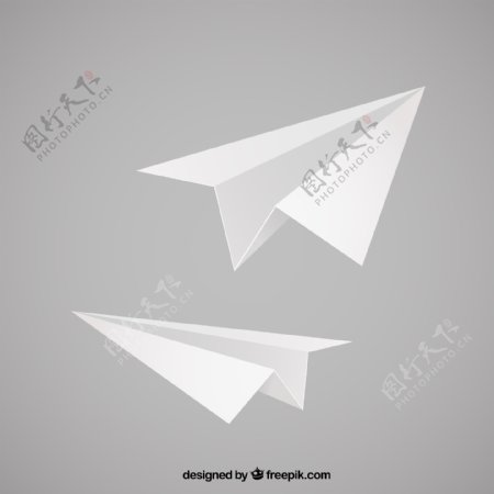 款白色纸飞机矢量素材