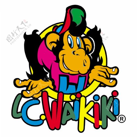 彩色猴子创意logo设计