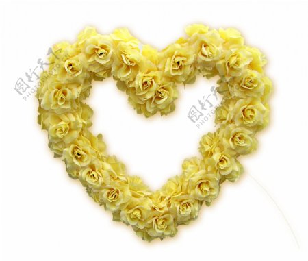 浪漫黄色心形玫瑰花图片