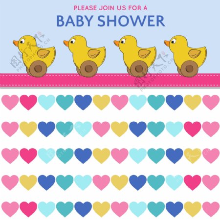 婴儿淋浴玩具鸭海报