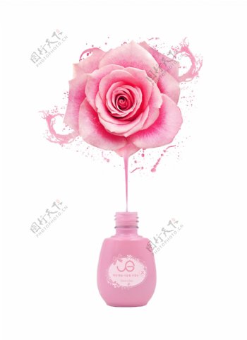 指甲油海报粉色玫瑰素材图片