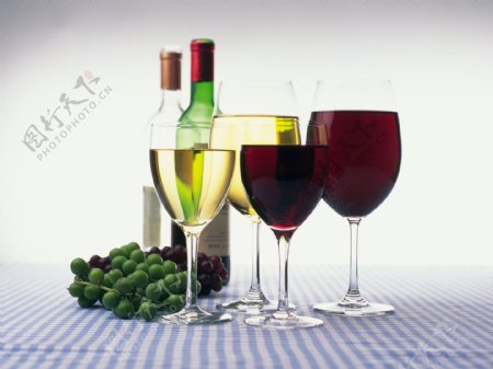 餐桌上的洋酒与葡萄写真图片图片