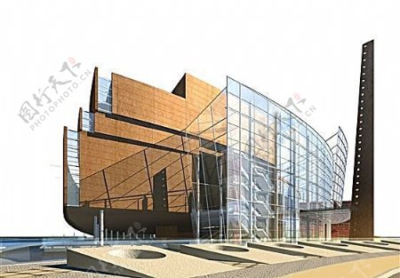 中国电影博物馆建筑设计模型方案MAX0056