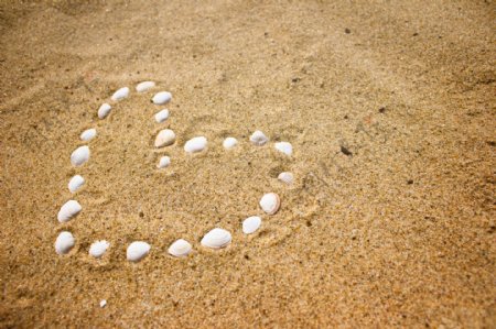 贝壳组成的爱心图片
