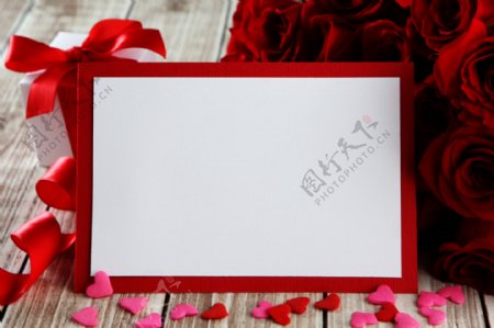 情人节卡片与玫瑰花图片