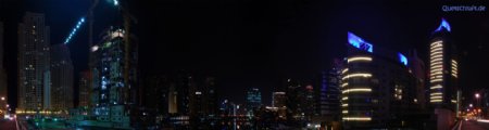 城市夜景宽幅风景摄影图片