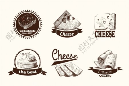 收藏老式奶酪徽章