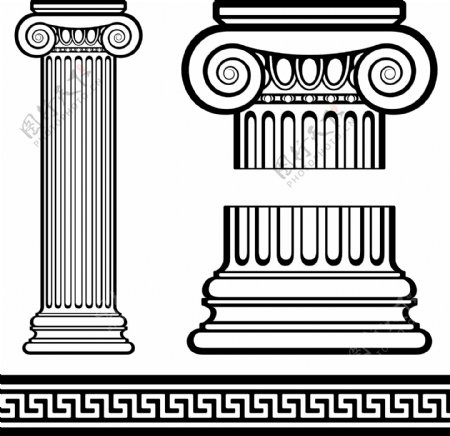 欧式柱子建筑花纹