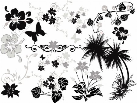 植物蝴蝶花纹背景