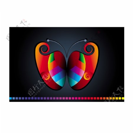 抽象五彩色块蝴蝶图片