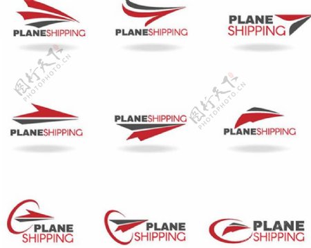 纸飞机标志设计矢量图