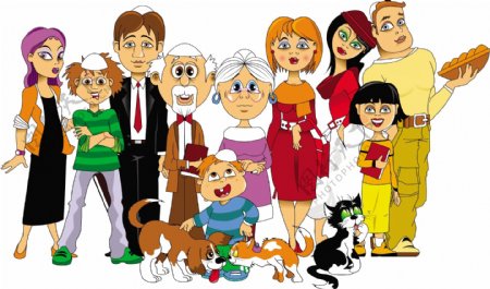 卡通家庭图片