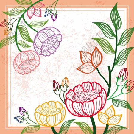 手绘时尚花卉插画