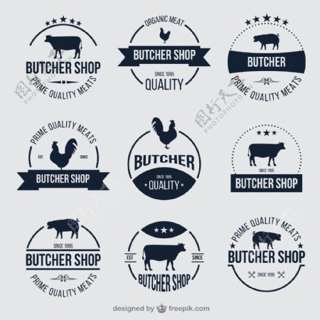 创意肉店圆形标签