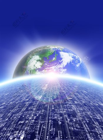网络科技地球背景图片