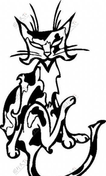 装饰图案卡通猫图腾矢量素材ai格式40