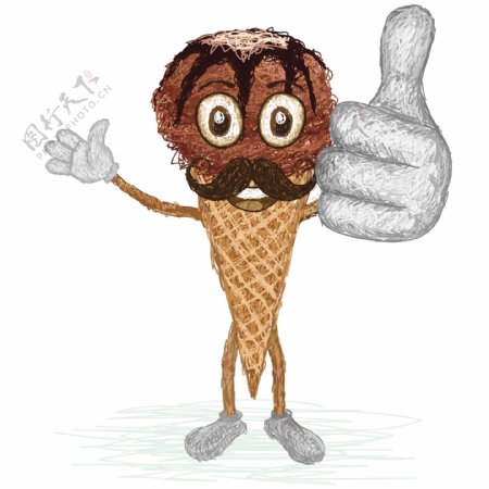冰淇淋锥的胡子