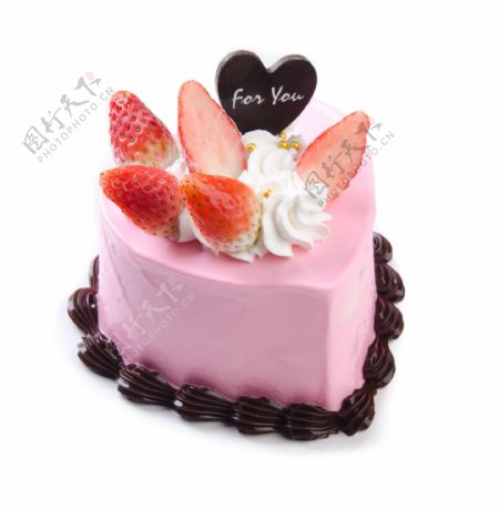 心形水果蛋糕图片