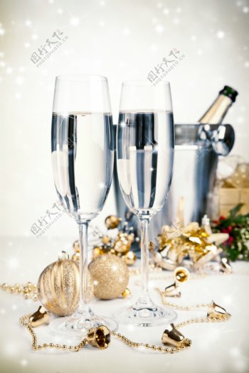 香槟酒圣诞图片