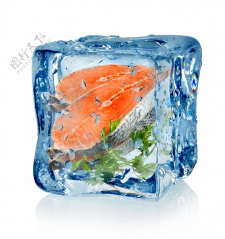 鱼肉冰冻冷藏图片