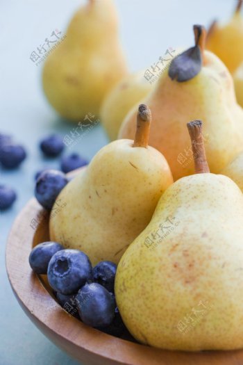 梨与蓝莓高清摄影图片