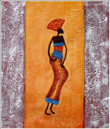 非洲女人油画写生图片