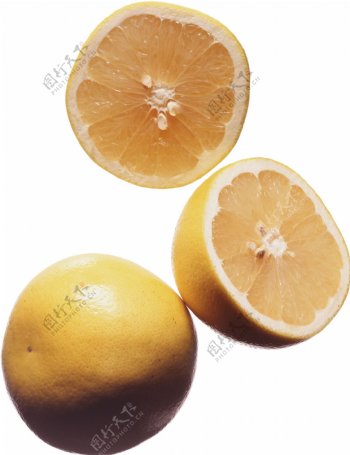 对开切的柠檬图片