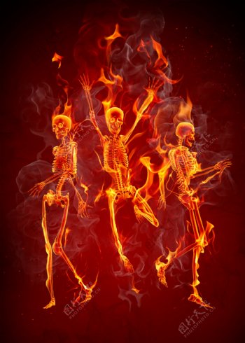 燃烧的骷髅图片