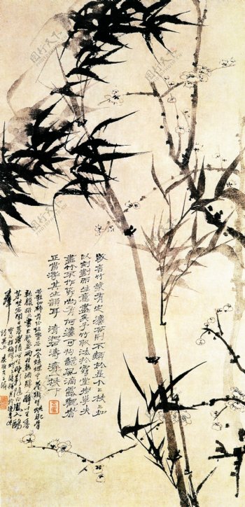 手绘竹子背景图片