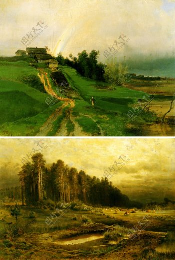油画自然风景图片