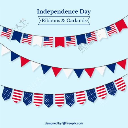 美国独立日庆祝彩旗