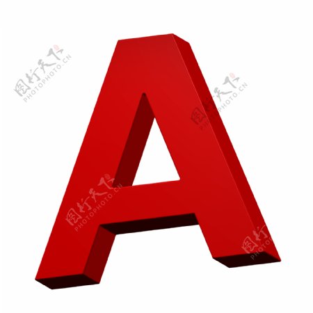 从红色的字母一个字母集白色隔离