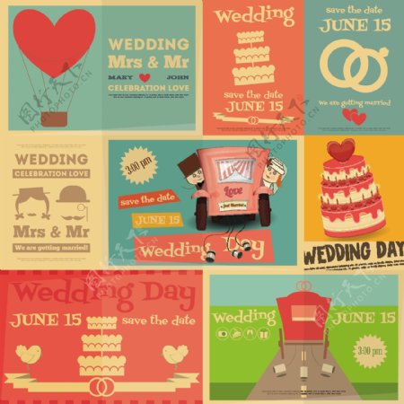 8复古婚礼海报