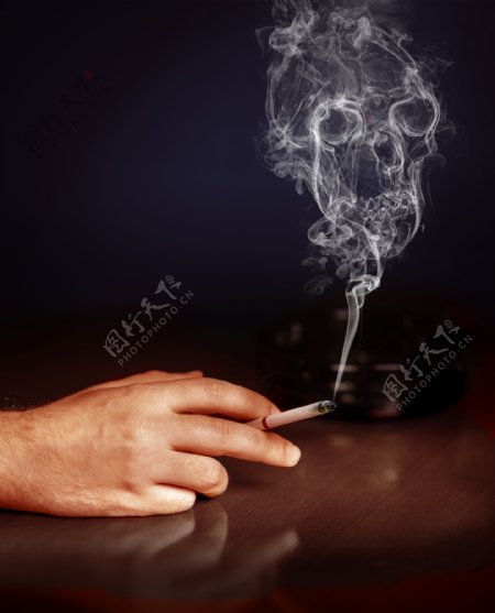 香烟烟雾骷髅图片