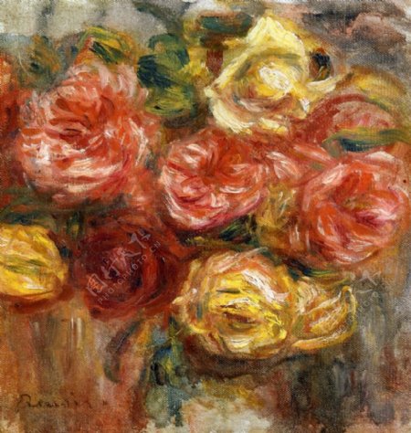 抽象油画玫瑰花朵图片