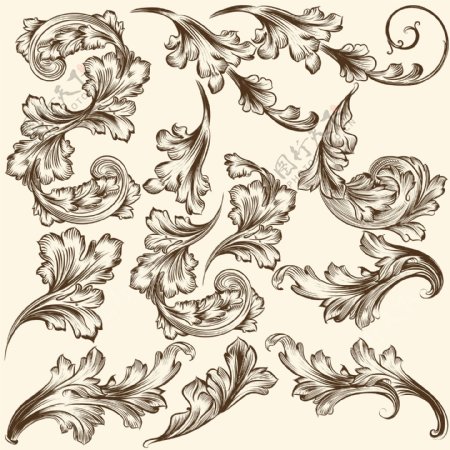 古典欧式花纹设计矢量素材