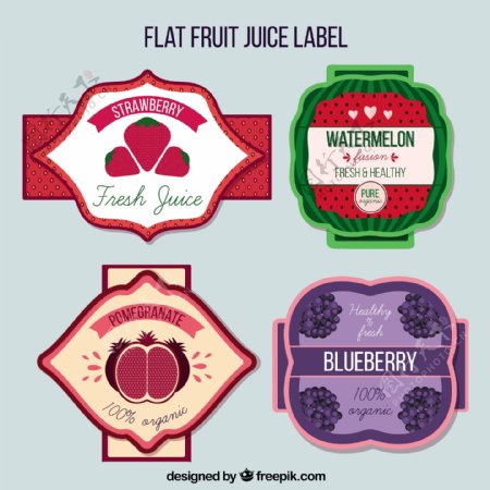 创意水果图案标签标识设计矢量模板素材