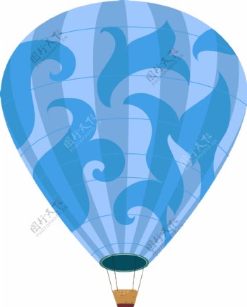 蓝色降落伞元素