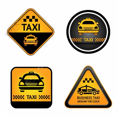 出租车标识矢量设计模板