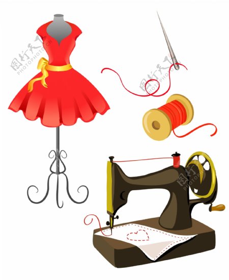 缝纫机与模特