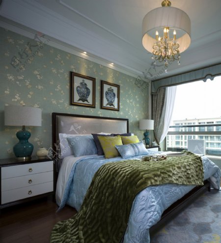 法式时尚卧室大床设计图