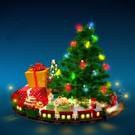 圣诞树与装饰物图片