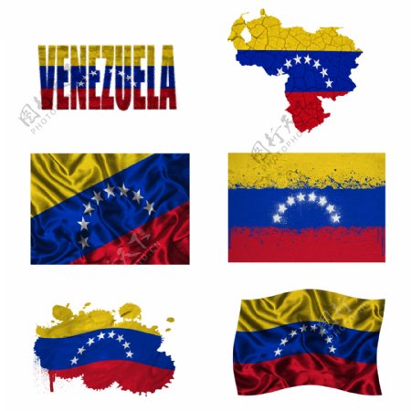 委内瑞拉国旗地图图片