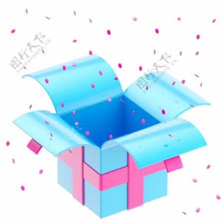 盒子与粉色纸片图片